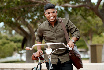 Man with bicycle