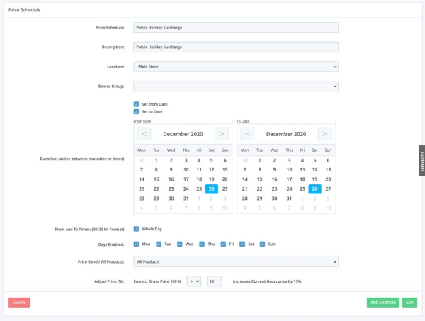 How to add a Public Holiday Surcharge to your Epos Now System | Epos Now