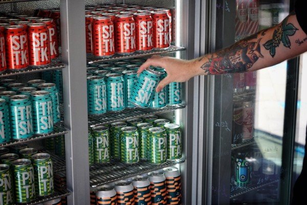 North bridge brewing cans in bottle shop fridge 